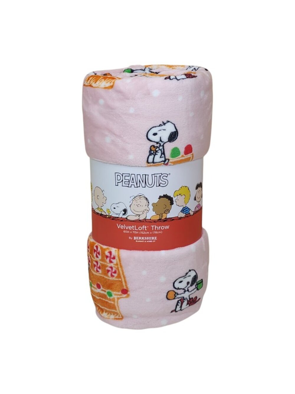 Peanuts Snoopy VelvetLoft Plush Throw Blanket By Berkshire 60"x70" Holiday